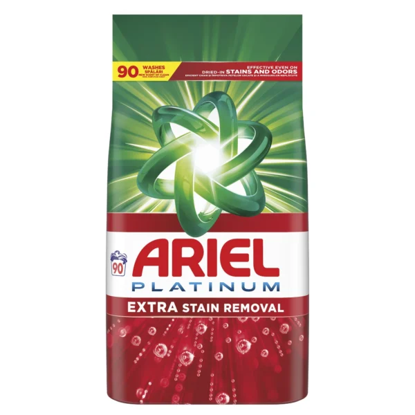 ARIEL Platinum Extra Stain Removal Прах за пране, 5.85кг, 90 пранета, УНИВЕРСАЛЕН